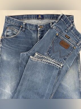 LOT OF 2 Wrangler 47MWZPW Jeans Mens 36x30 Blue Denim Regular Fit Cowboy Western